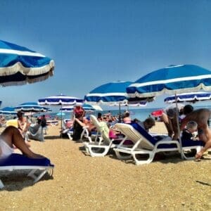 Beach clubs in Sete, France