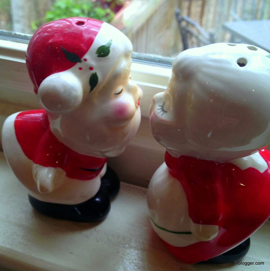 Vintage christmas salt and pepper shaker