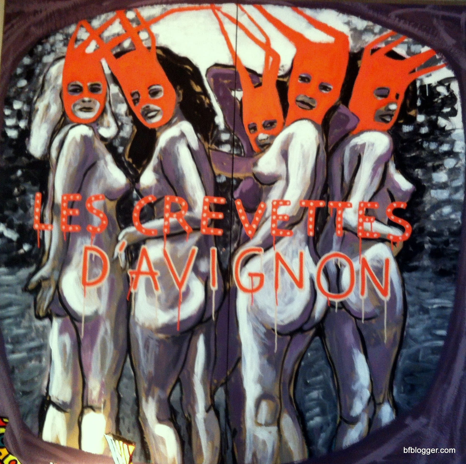 The "Crevettes" is the title of one of the series of paintings, ie: "Shrimp"
