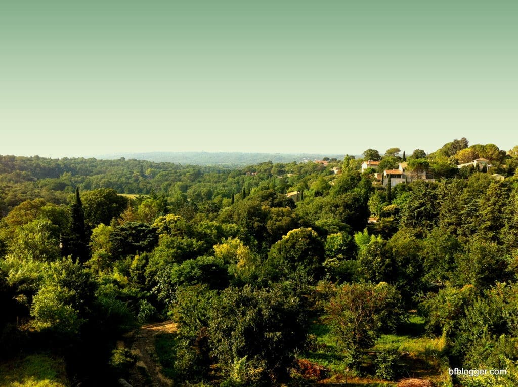 Vallee de l'Eure from the cathedral in Uzes