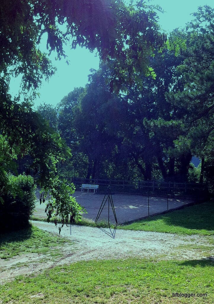 Public tennis courts and swimming pool