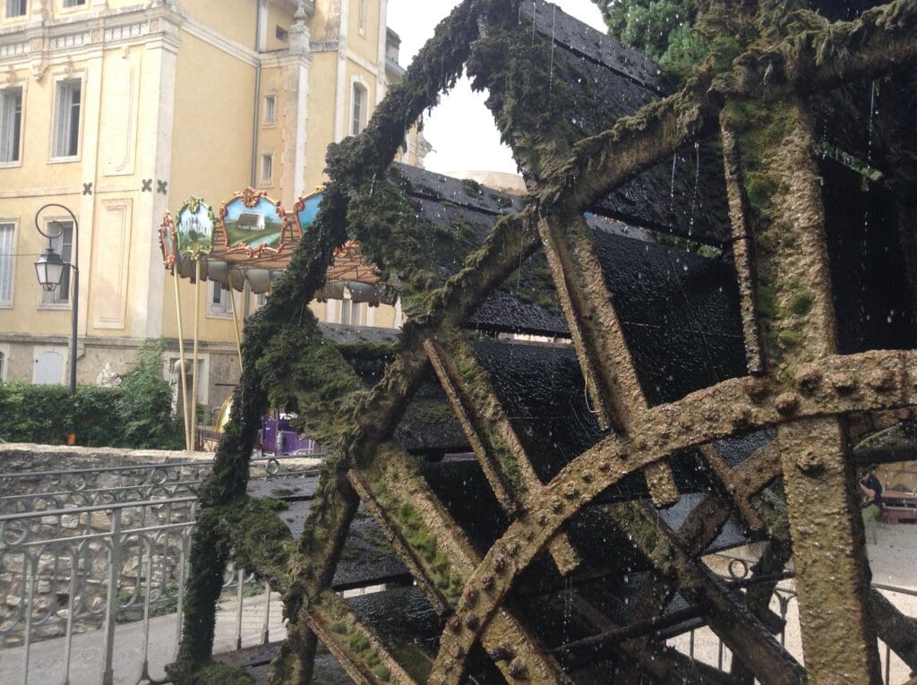 One of several water wheels around town reminding visitors of the town's industrial past