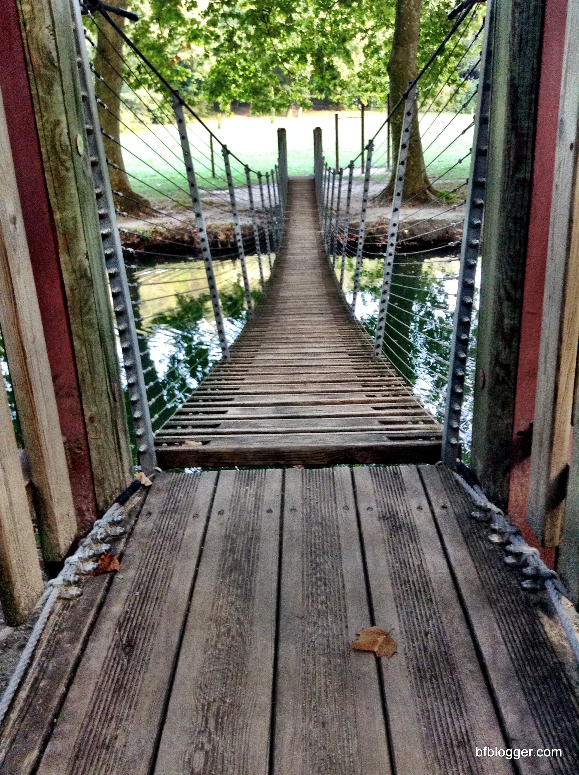 The swinging bridge at Valle d'Eur Uzes France