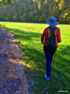 Me with my proper trekking pole at the Vallee de l'Eure