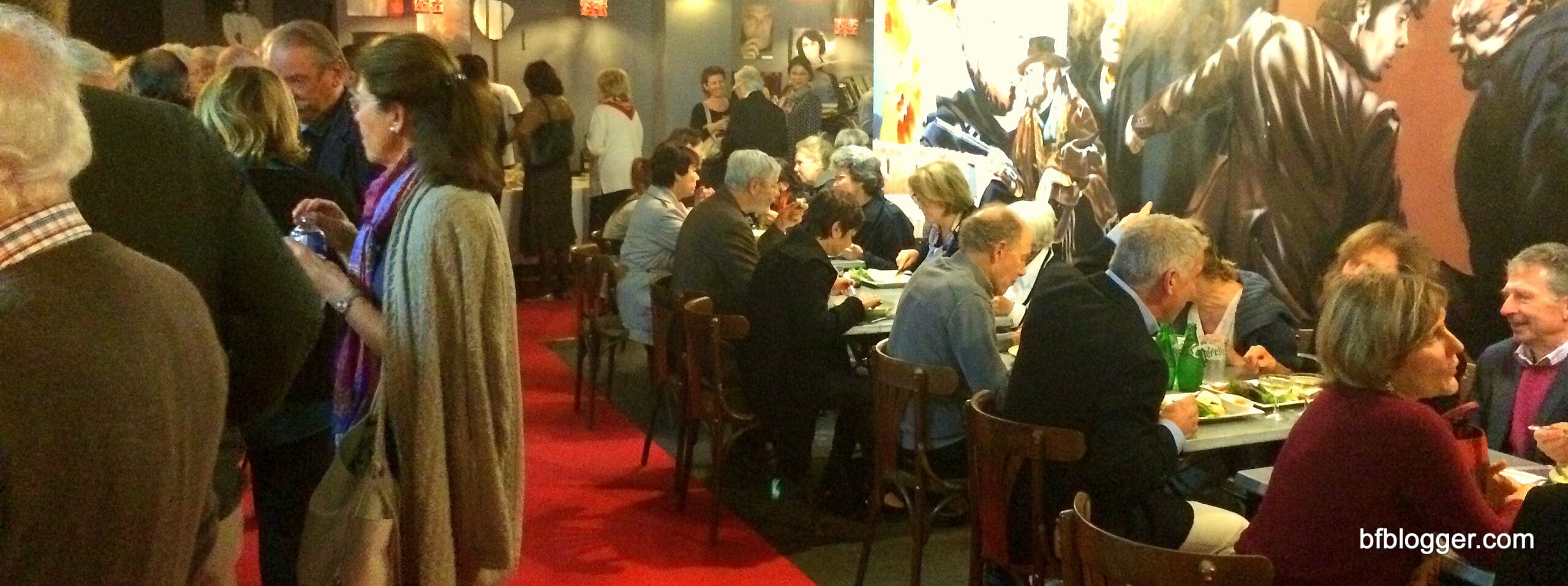 Cinema - goers enjoying a meal at intermission of Carmen