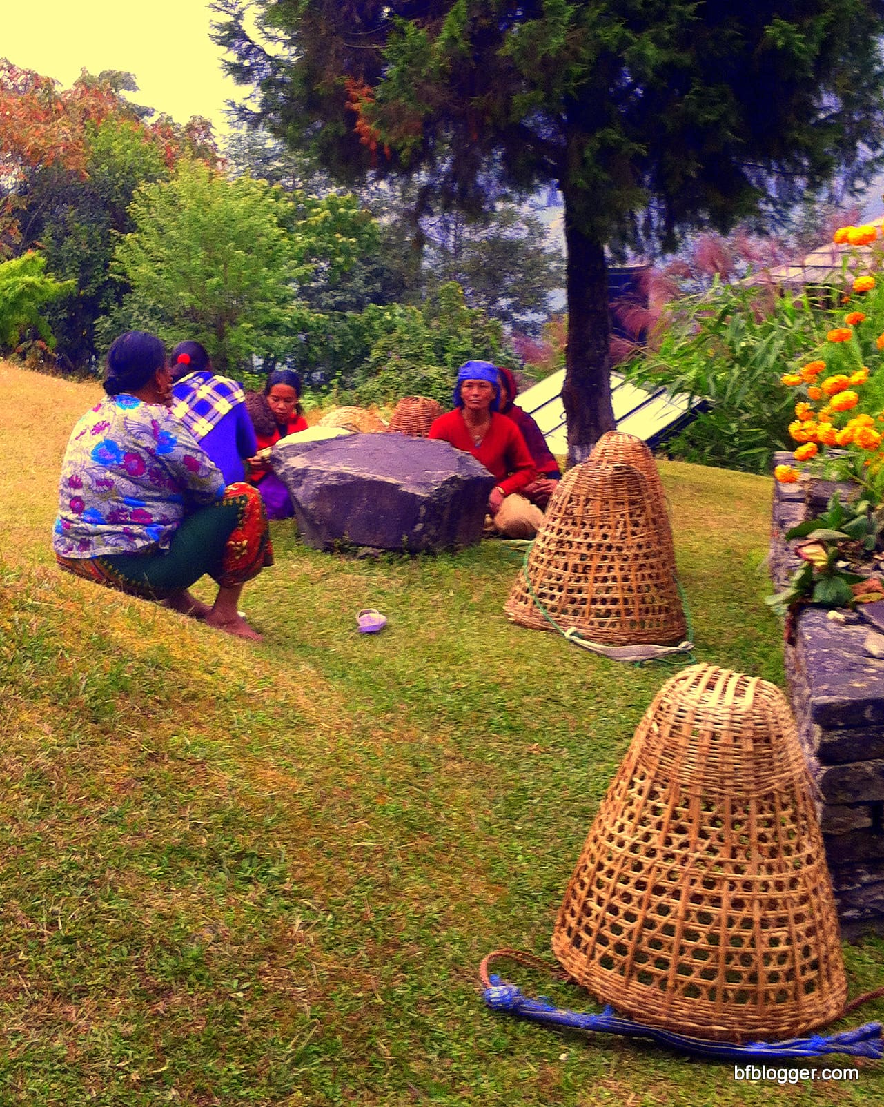 Women porters finish their day's long journey