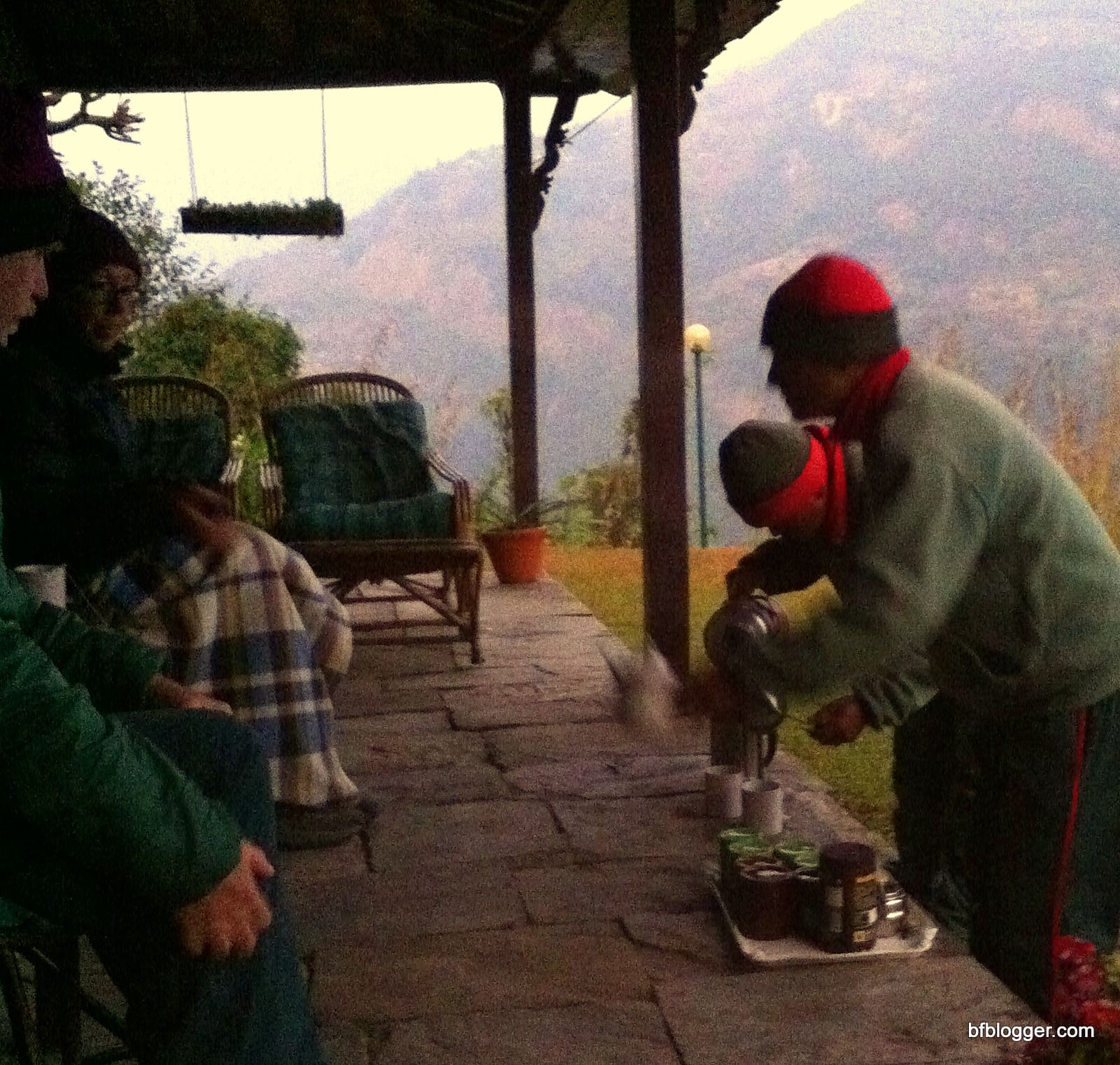 Tea, hot chocolate, coffee and cookies served at the cabin door each evening