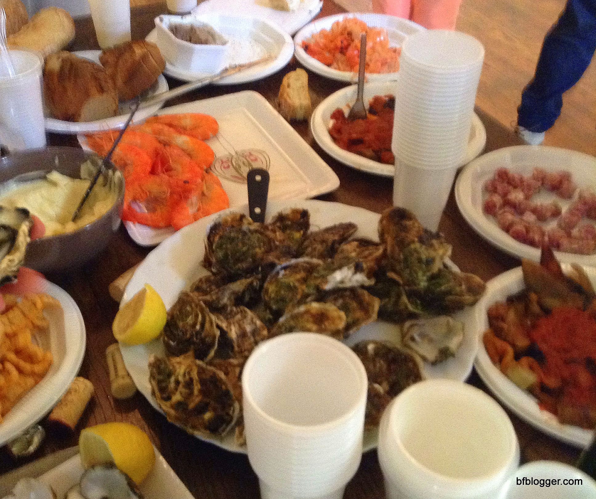 Oysters, Shrimp, Tapenades at Artists' Fete in Uzes, France