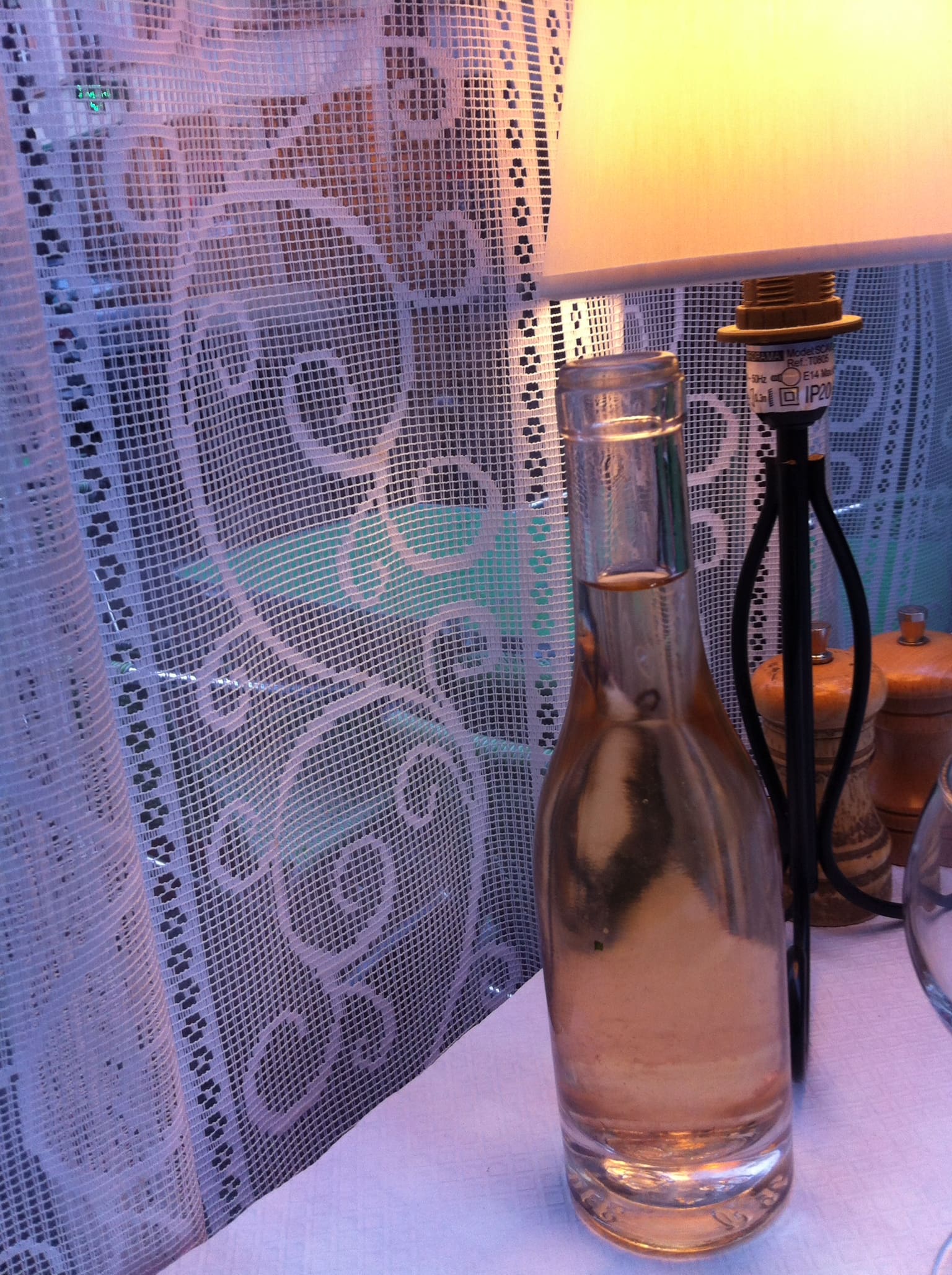 Decanter wine and lace
