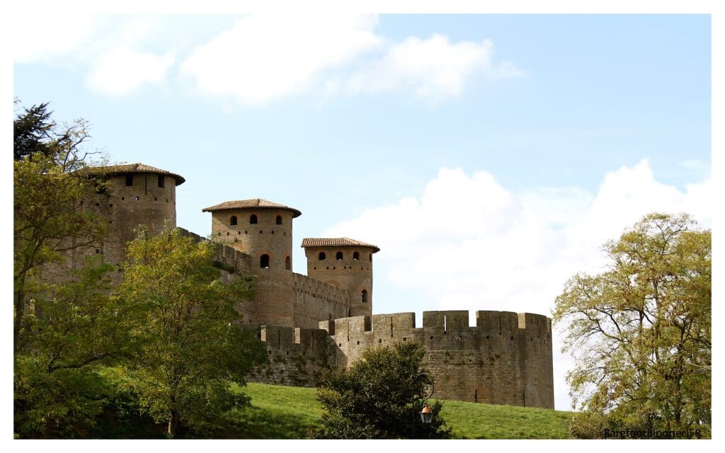 The medieval walled city of Carcassonne in the Languedoc region of France