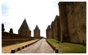 The early fortifications at Carcassonne consisted of two lines of walls and a castle,