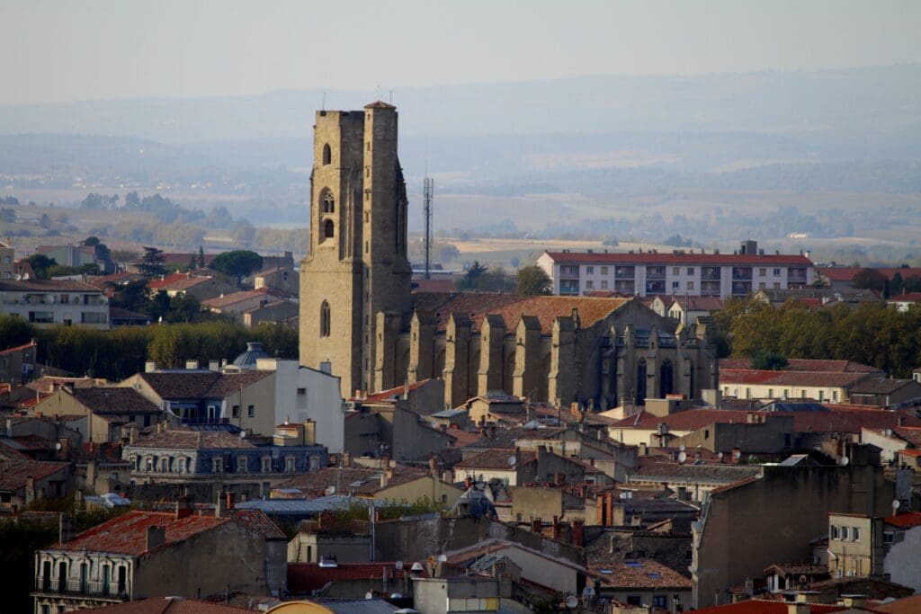 A view of the "modern" city below from the walled fortress of Carcassonne 