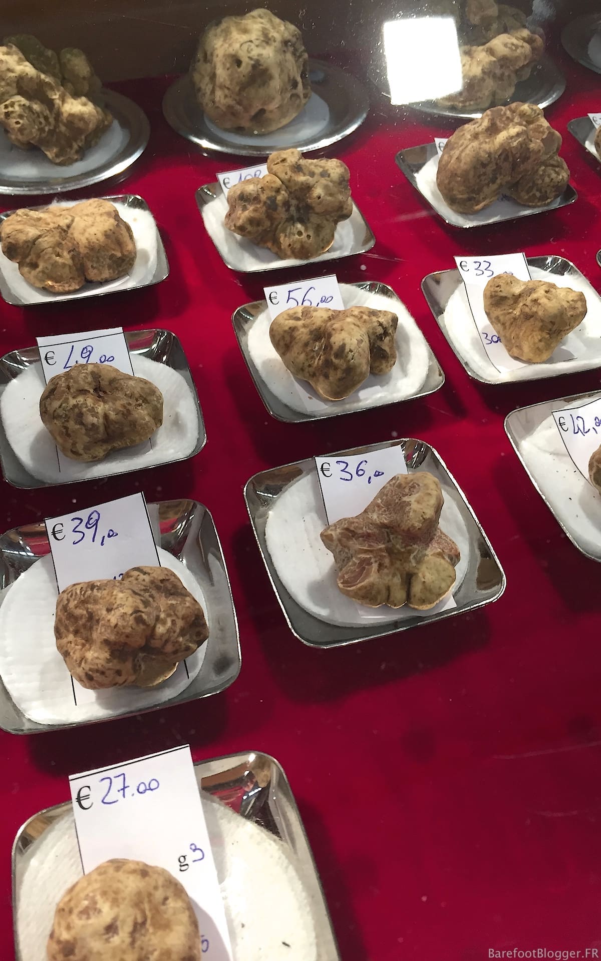 Sale of white truffles at Alba White Truffle Festival