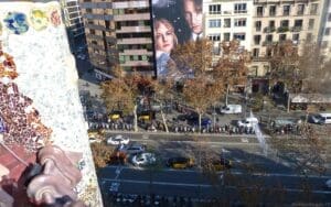 View of Barcelona from the rooftop at Casa Batlló
