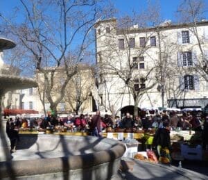 Winter market in Uzes Winter market in Uzes